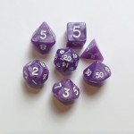 Mini Pearl Polydice Set of 7 - Purple